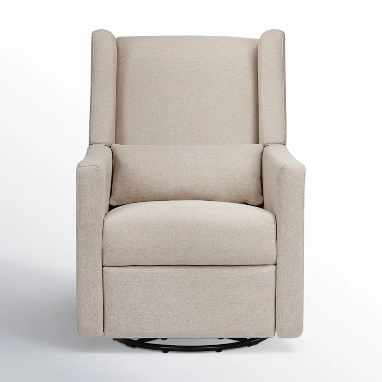 Sustainably Sourced White Linen Swivel Recliner Armchair