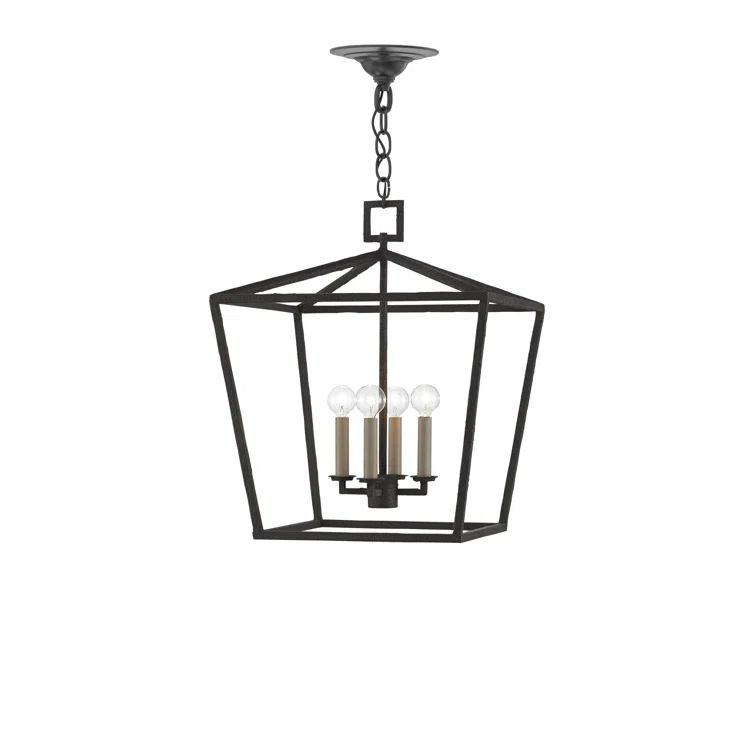 Mole Black Adjustable Height 4-Light Cage Pendant
