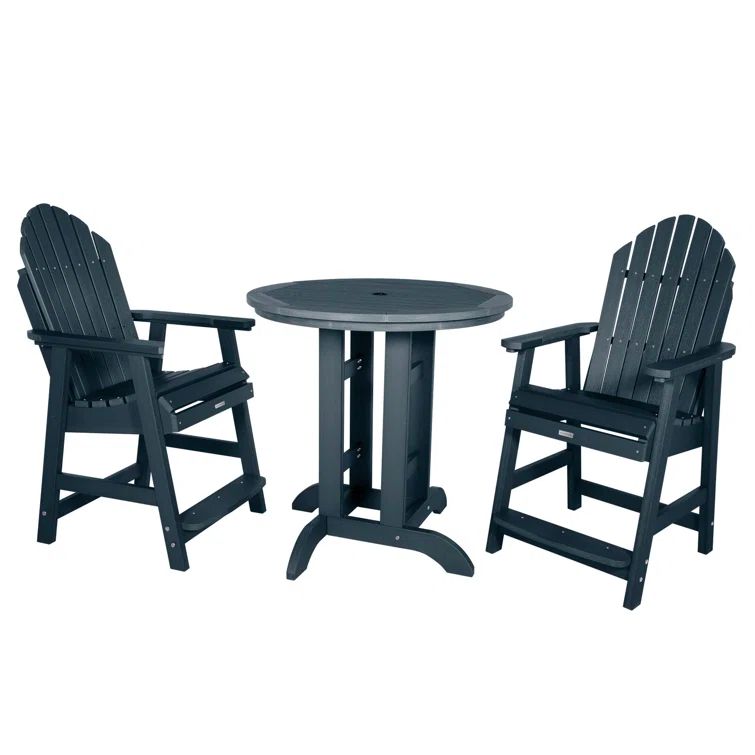 Federal Blue Synthetic Wood 2-Person Round Counter-Height Dining Set