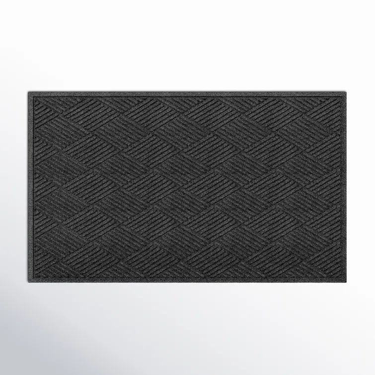 Charcoal Rubber Diamond Pattern Indoor Outdoor Doormat