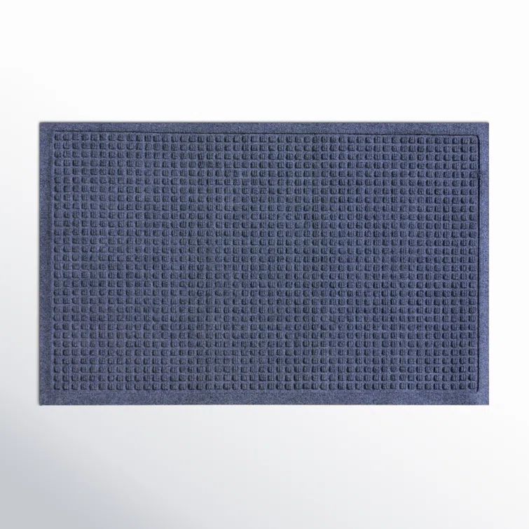 Eco-Friendly Cubes Navy Outdoor Doormat - Recycled Material