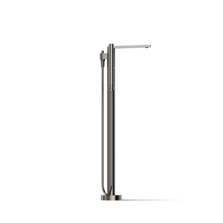 Vibrant Titanium Freestanding Bath Faucet with Hand Shower