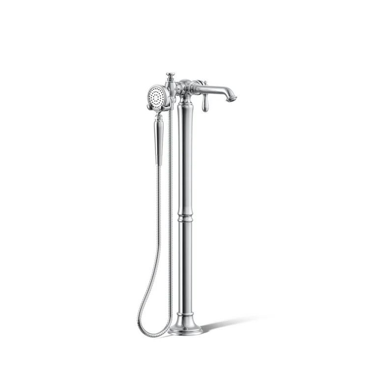 Artifacts Polished Chrome Freestanding Tub Filler with Handshower