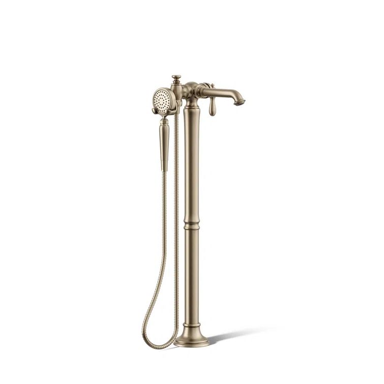 Artifacts Traditional Brushed Bronze Freestanding Tub Faucet with Handshower