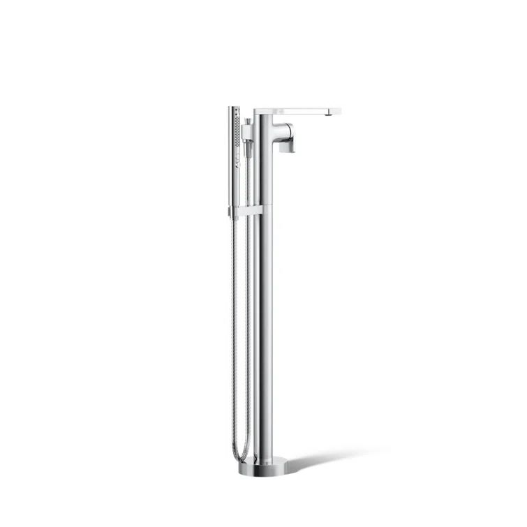 Polished Chrome Freestanding Bath Faucet with Handshower