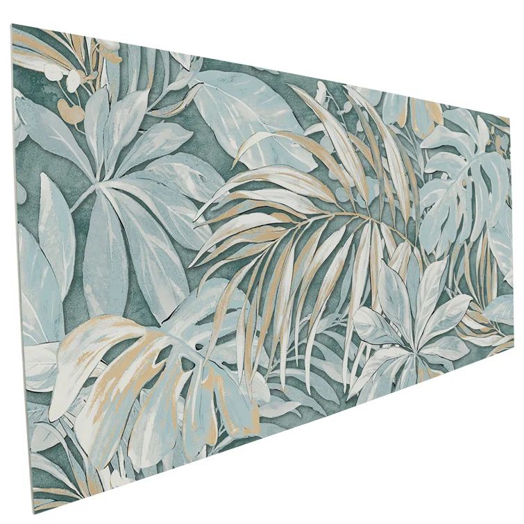 Parete Tropici Large Blue Glazed Porcelain Floral Wall & Floor Tile