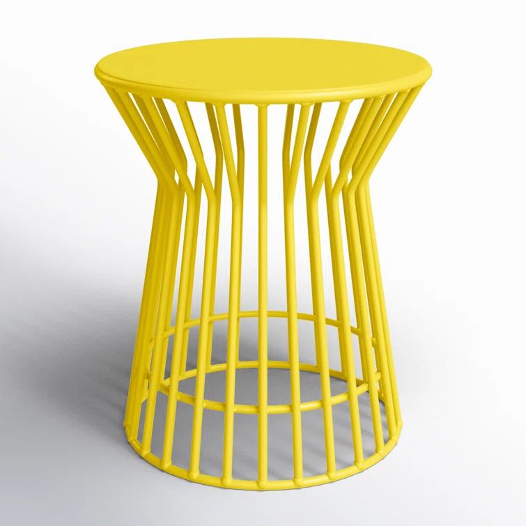 Roberta Yellow Steel Indoor/Outdoor Patio Side Table