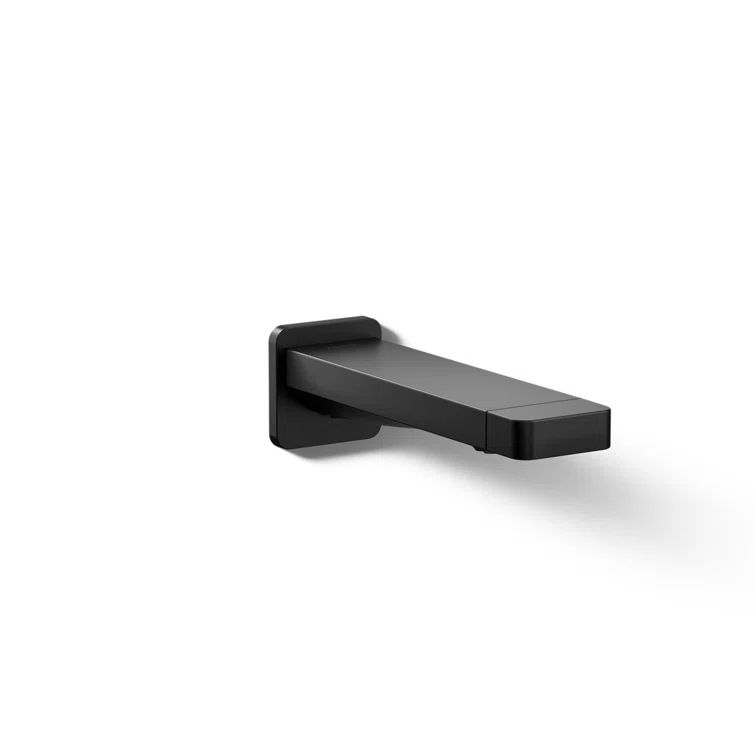 Universal Fit Matte Black Chrome Wall Mounted Tub Spout with Diverter