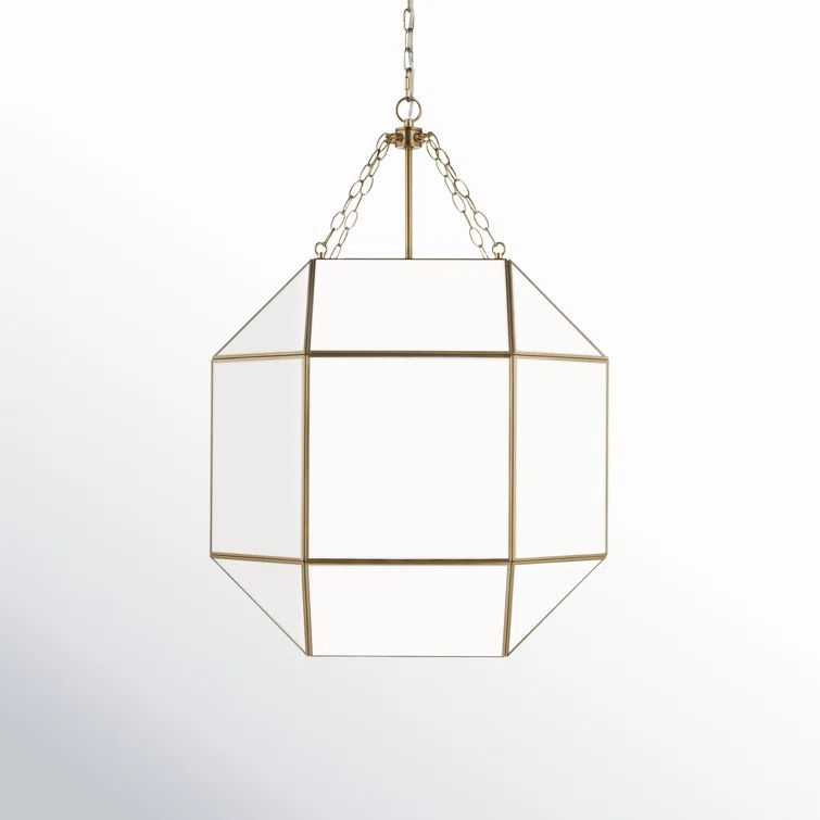 Satin Brass Contemporary Jar Lantern with Glass Accents