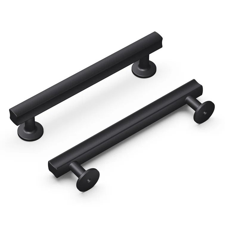 Matte Black Solid Core Kitchen Cabinet Bar Handles, 5-1/16"