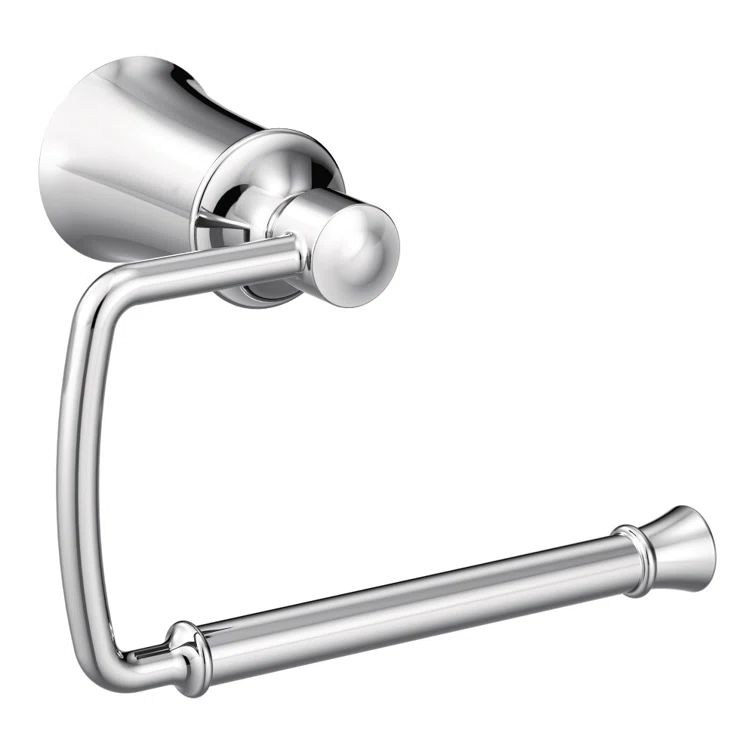 Chrome Wall Mount Toilet Paper Holder with Sculpted Details