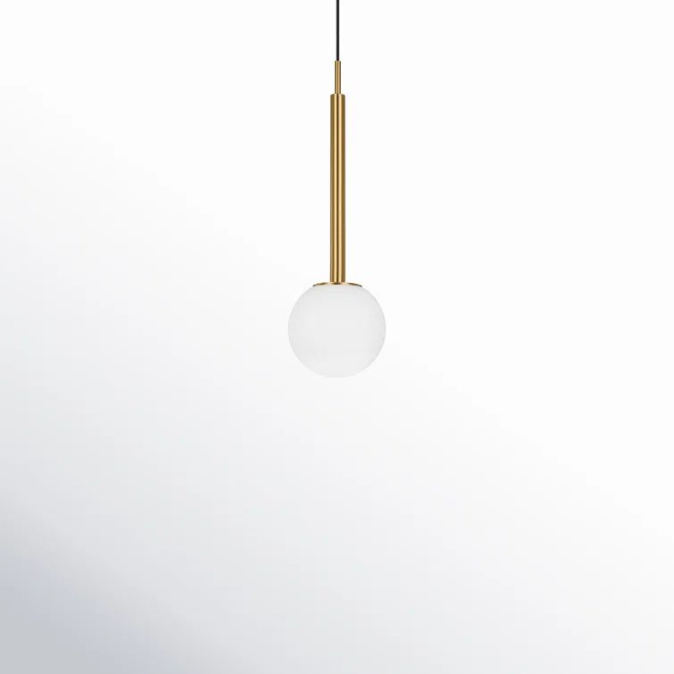 Burnished Brass and Glass Globe LED Pendant Light