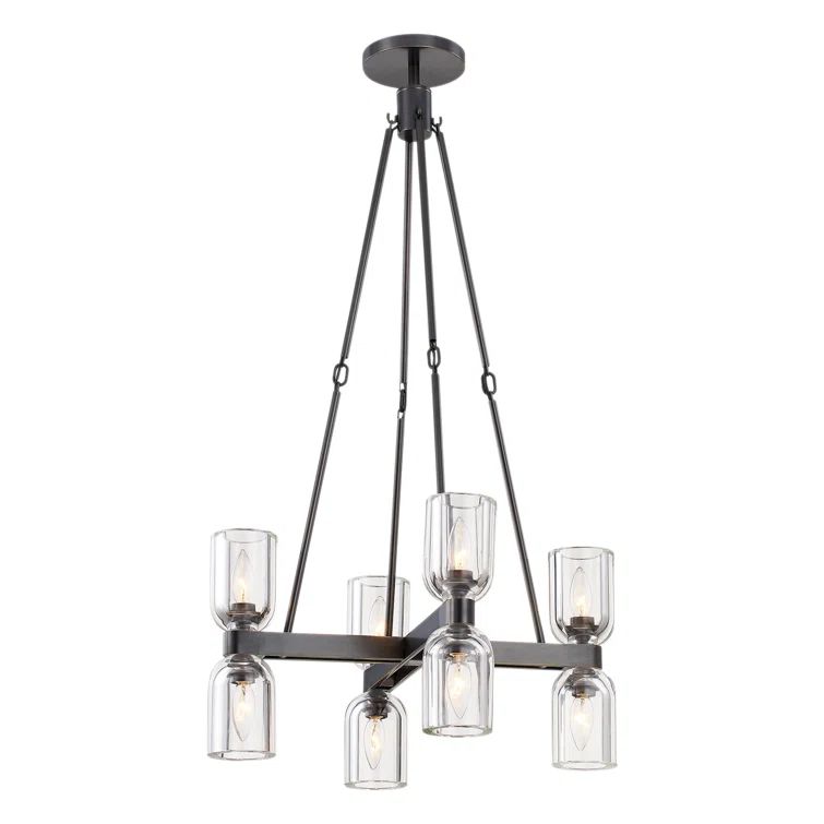 Lucian Urban Bronze 22" Antique-Inspired Chandelier with Alabaster Bowl