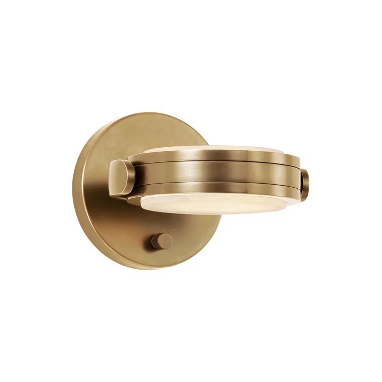 Vintage Brass and Alabaster LED Bath Sconce