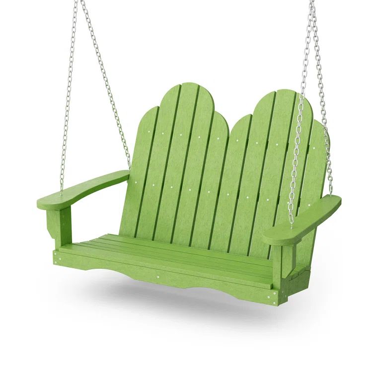 Lime Green HDPE Classic Adirondack 2-Person Porch Swing