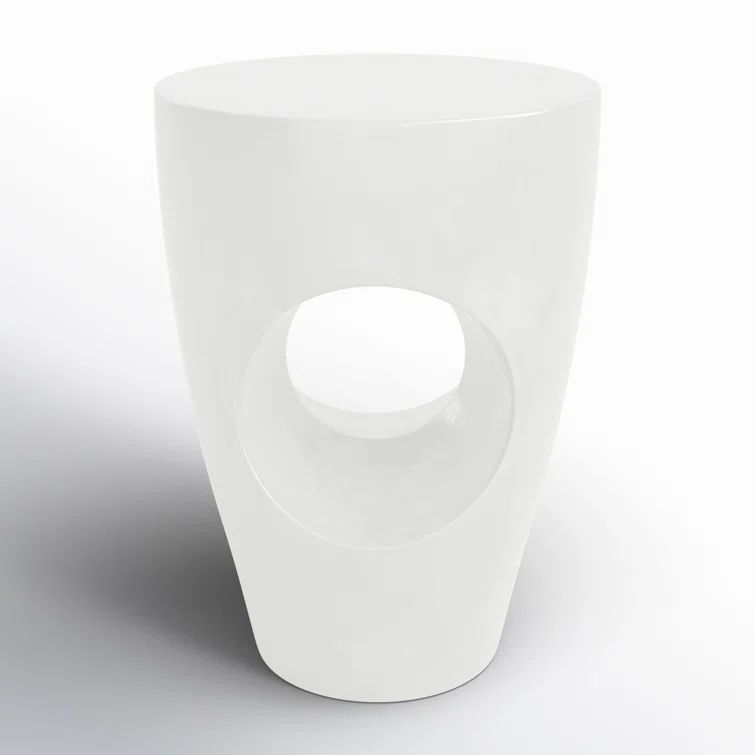 Serenity White Round Acrylic Accent Table