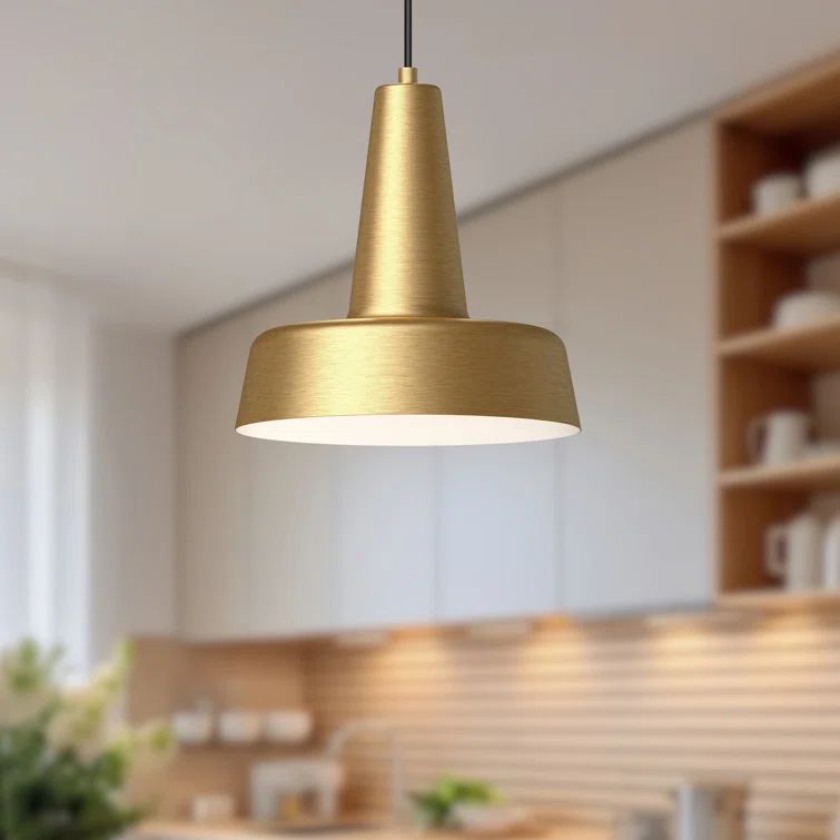 Juliana Brushed Gold and Matte Black Aluminum Pendant Light