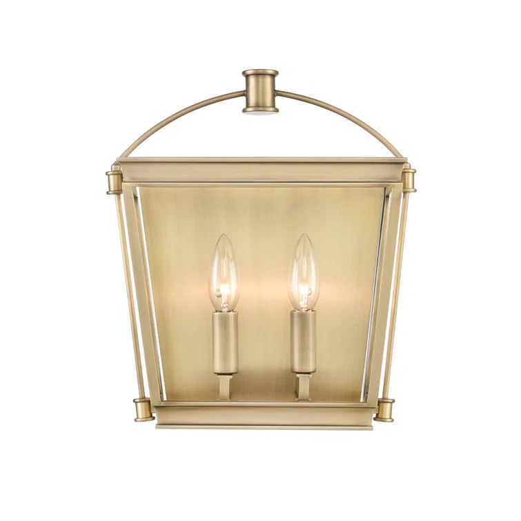 Alora Manor 13.75'' Vintage Brass and Urban Bronze Wall Light