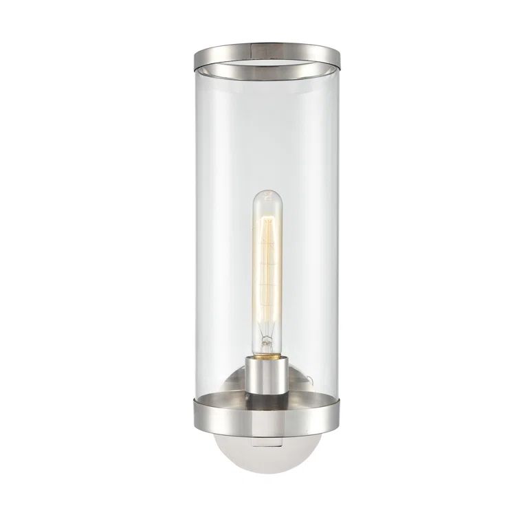 Revolve II Elegant Polished Nickel Wall Light with Oversized Clear Glass