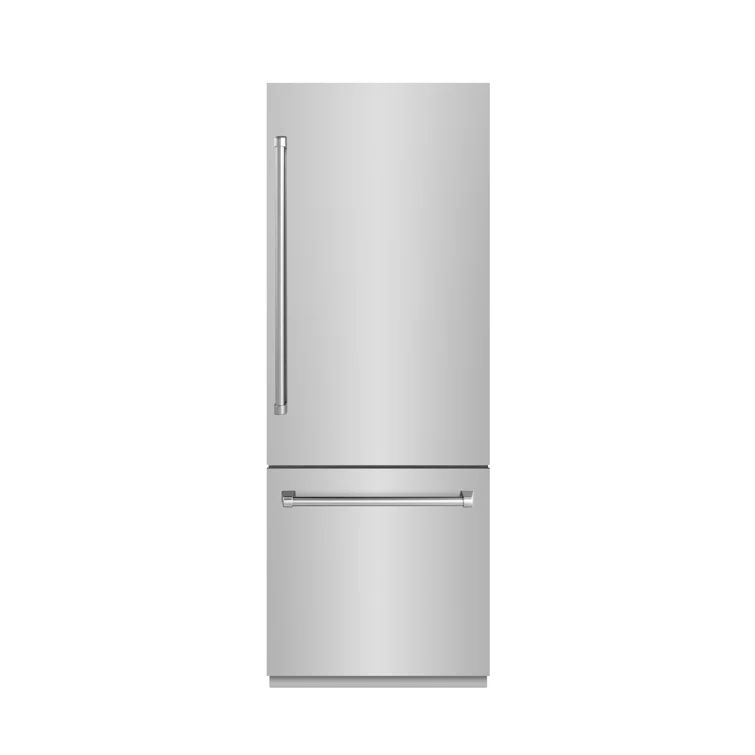 30 in. Stainless Steel Bottom Freezer Refrigerator with Ice Maker