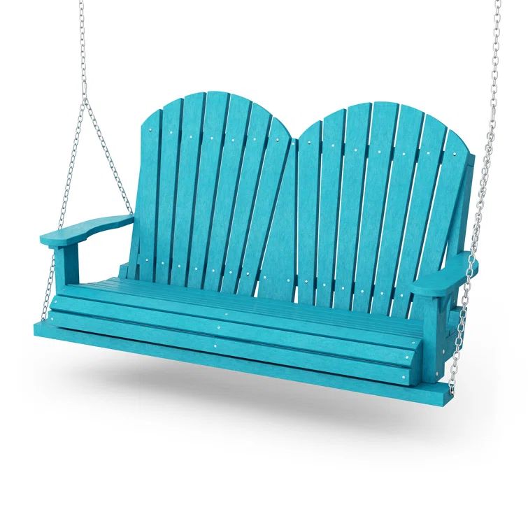 Aruba Blue HDPE 2-Person Outdoor Porch Swing