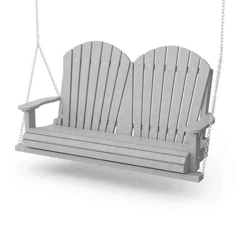 Heritage Light Gray Poly Lumber 2-Seat Porch Swing
