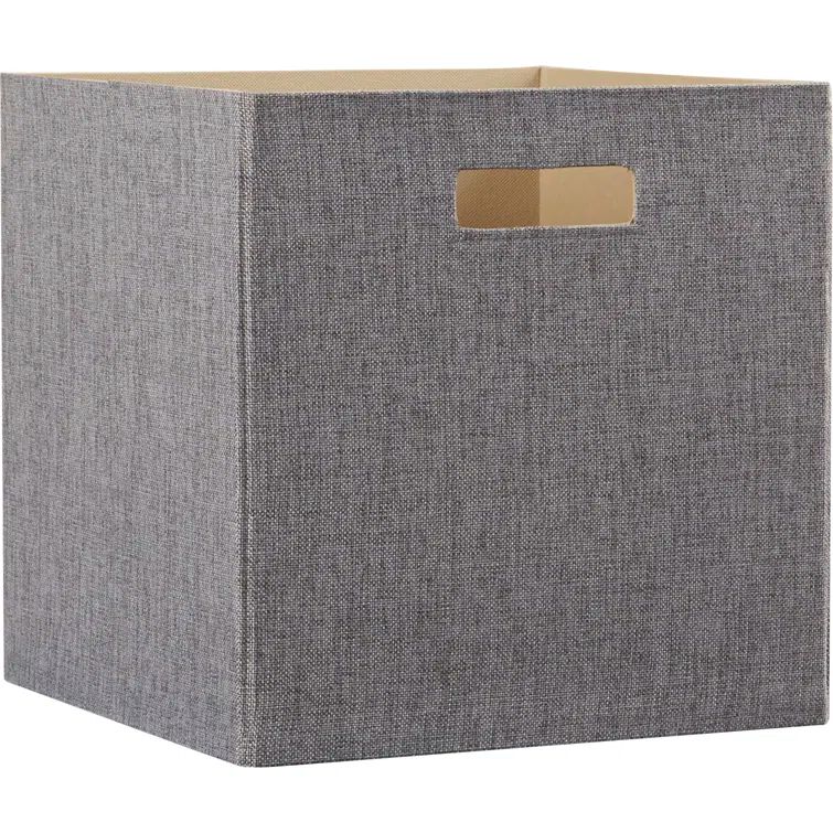 Gray 13 x 13 Inch Decorative Fabric Storage Bin