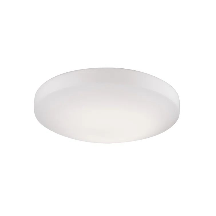 White Glass Polished Nickel LED Flush Mount Light