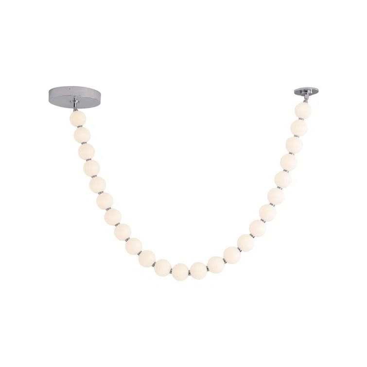 Akoya 83" Chrome LED Pendant Light with Frosted Beads