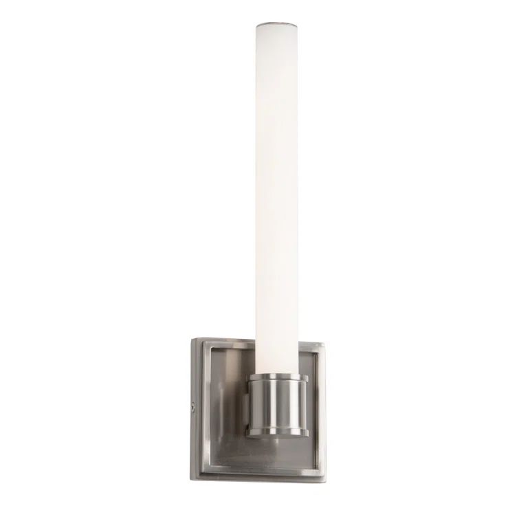 Rona 14" Dimmable Nickel LED Wall Sconce with White Opal Glass