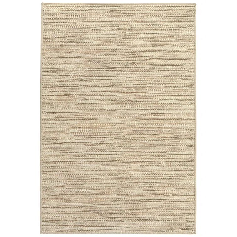 Natural Clay Stripe Synthetic Washable Rug 5' x 8'