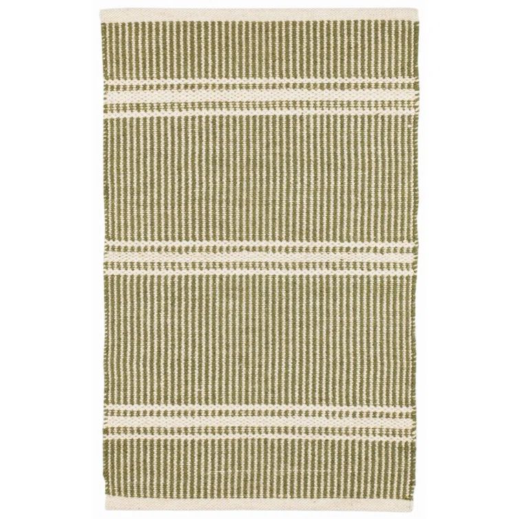 Malta Sage and Off-White Handwoven Wool Rug, 8' x 10'
