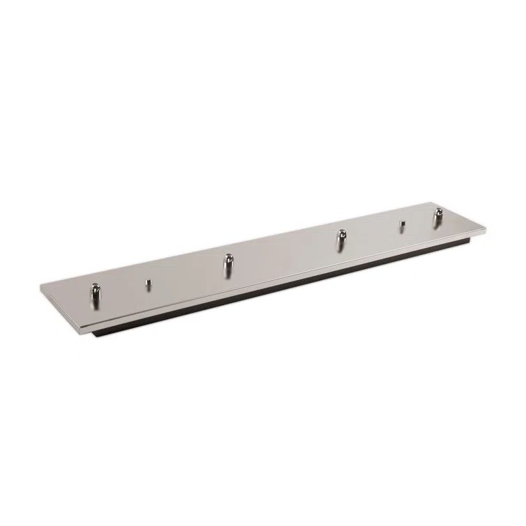 Brushed Nickel Linear Pendant Light Canopy with Glass