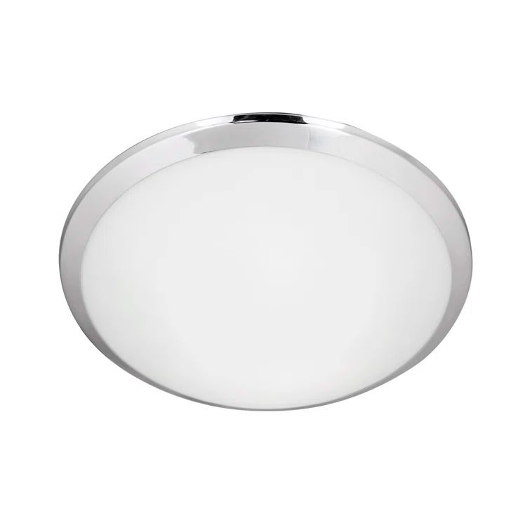 Malta 12" Chrome LED Flush Mount with White Opal Glass
