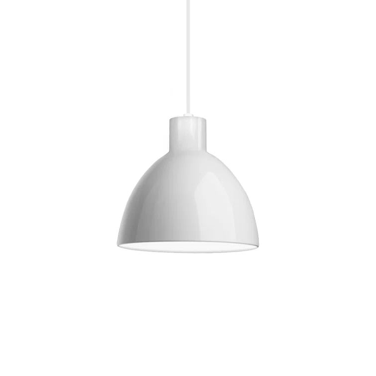 Glossy White LED Bowl Pendant Light