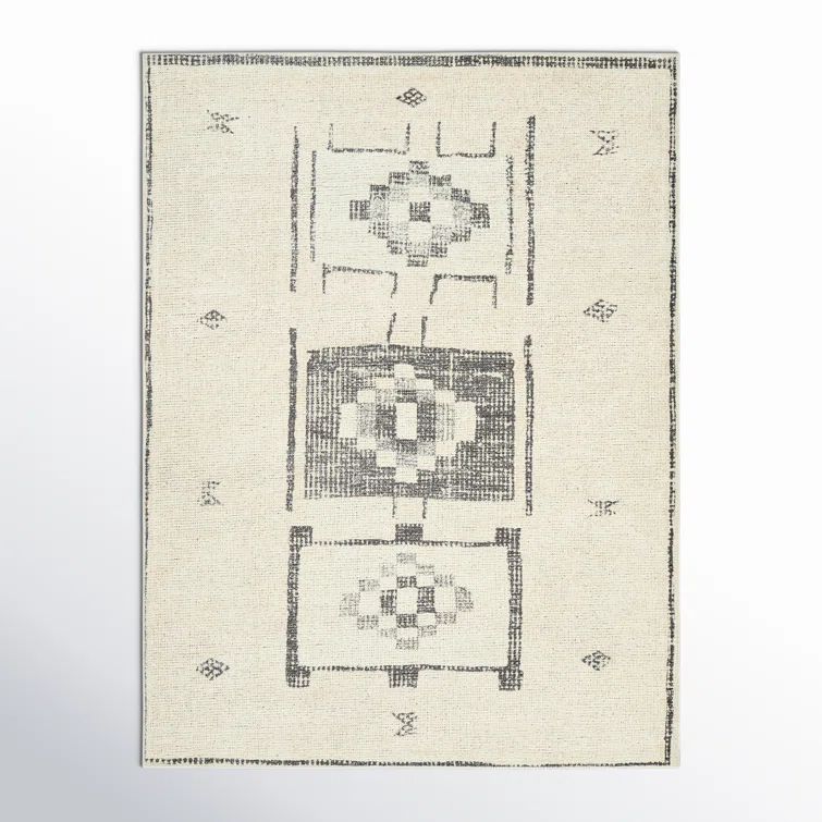 Solana Vintage Charcoal Hand-Knotted Synthetic Area Rug, 5'3" x 7'
