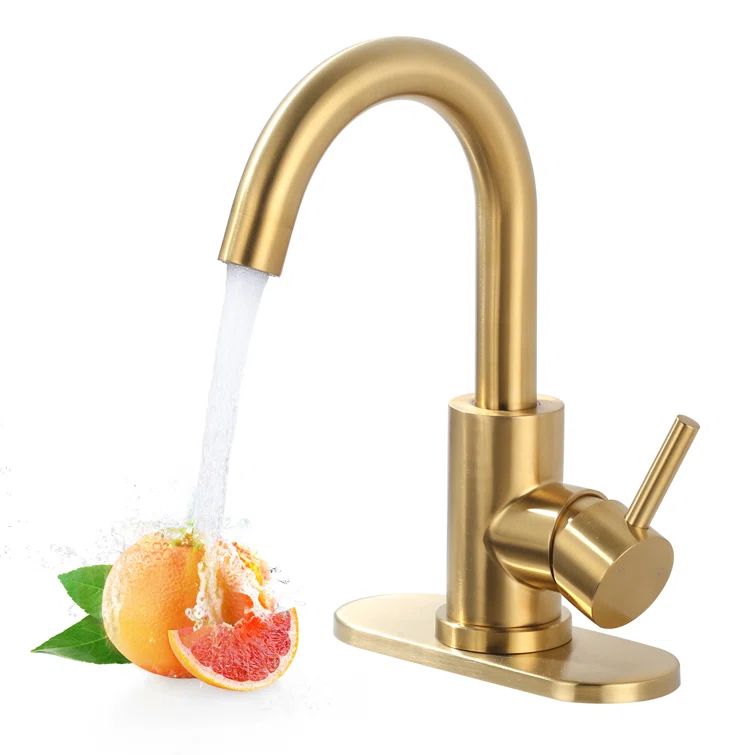 Brushed Gold Stainless Steel Single Handle Bar Faucet