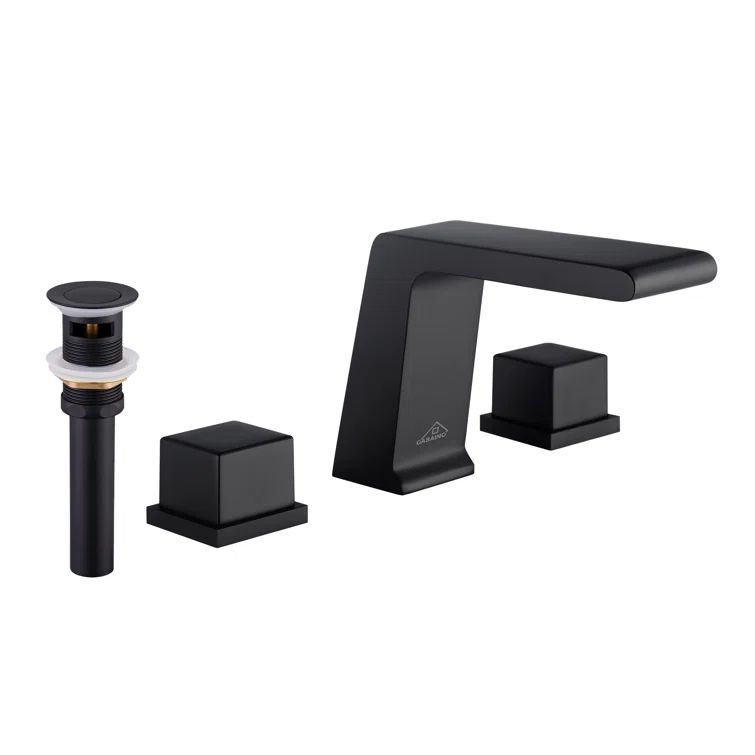Matte Black Ceramic Disc 8 in. Widespread Bathroom Faucet