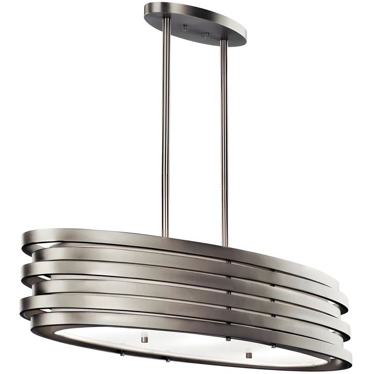 Roswell 37'' Distressed Bronze Linear Pendant with White Shade