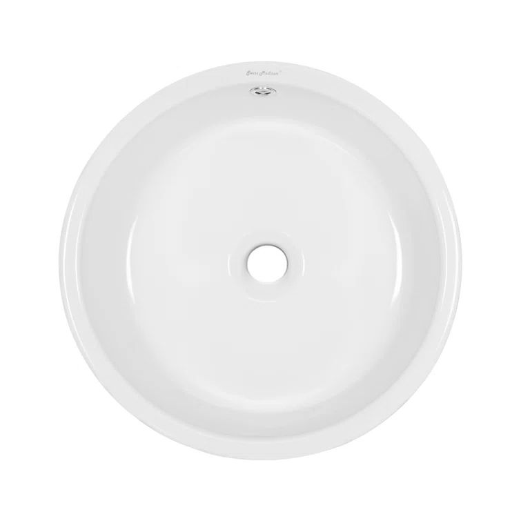 Monaco 16" White Ceramic Round Bathroom Vessel Sink