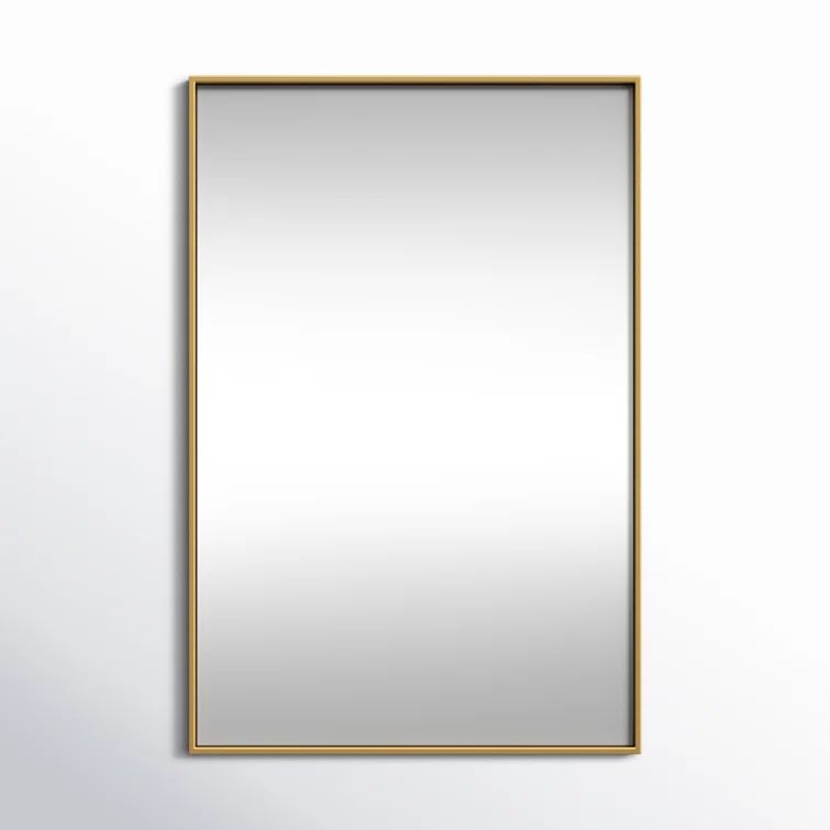 Elegant Brass Framed Full Length Rectangular Bathroom Mirror