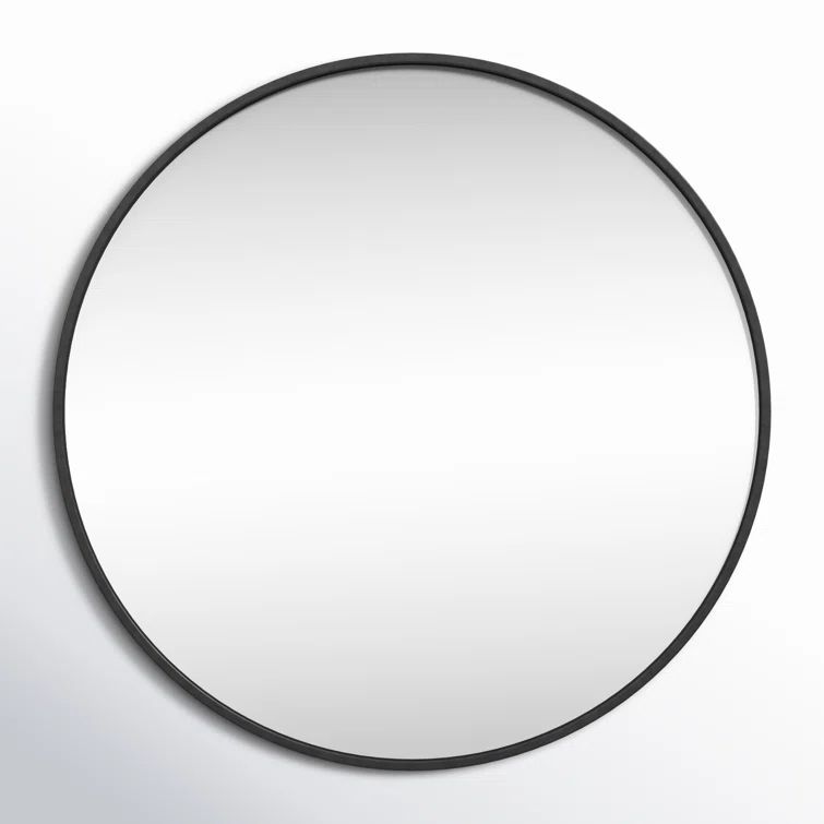 Contemporary Black Wood Rectangular Wall Mirror 18"