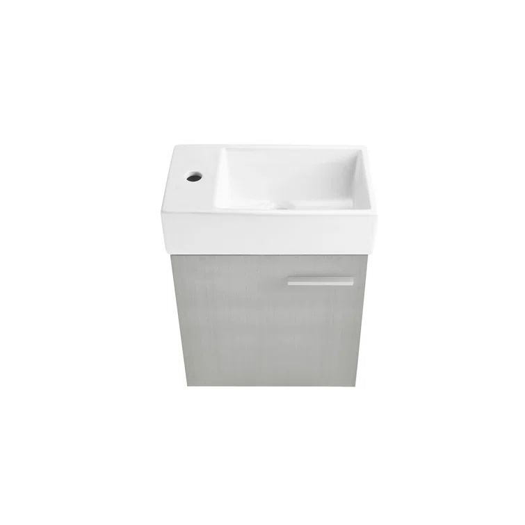 Colmer 18" Single Gray Freestanding Bathroom Vanity with Porcelain Sink