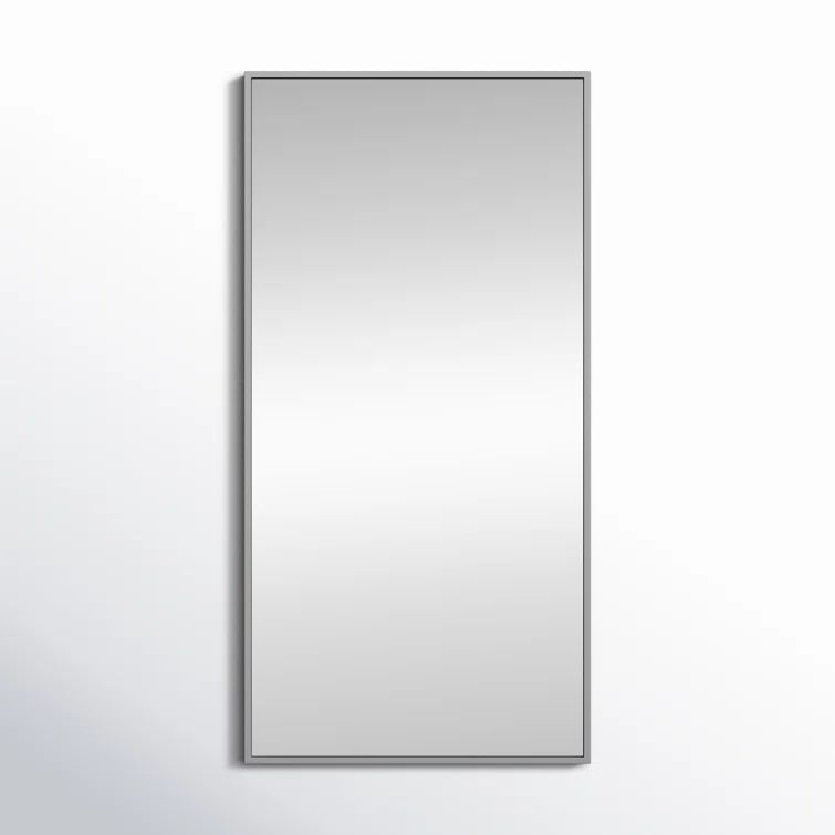Elegant Silver Metal Frame Rectangular Wall Mirror