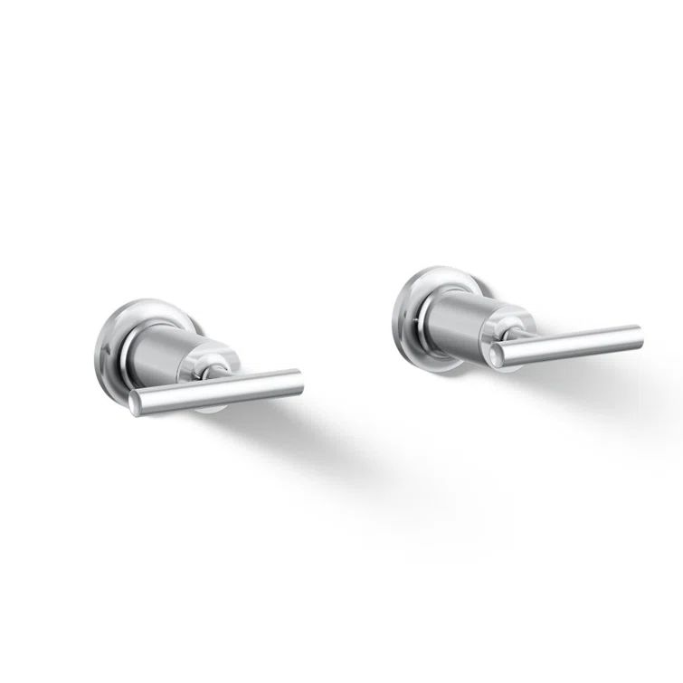 Purist Polished Chrome Double Lever Wall-Mounted Bath Trim