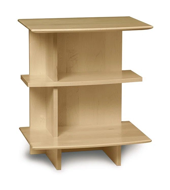 Cognac Cherry Solid Wood 2-Shelf Weathered Nightstand
