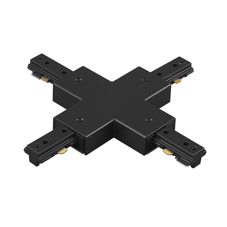 Black Single Circuit X Track Lighting Connector
