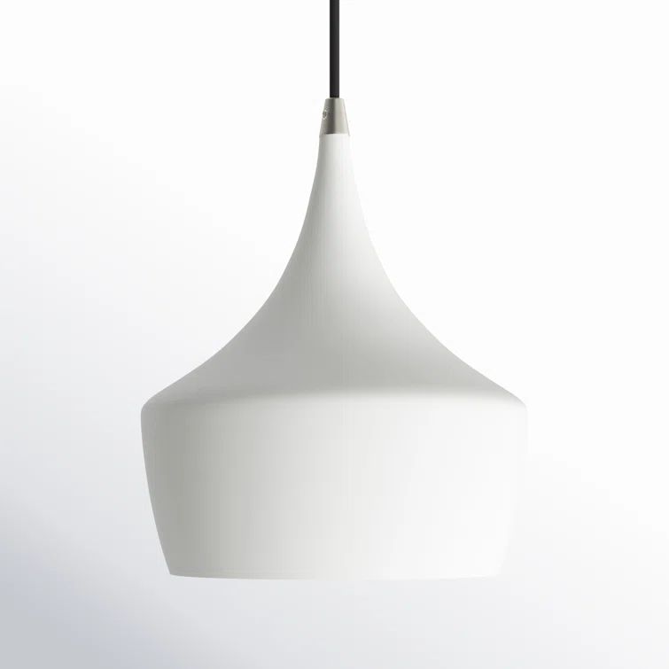 Waldorf Mini White Aluminum Pendant with Gold Lining