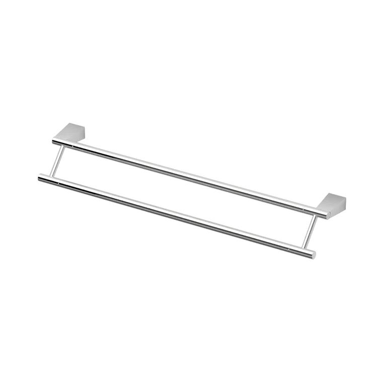 Bleu 24-Inch Chrome Double Wall Mounted Towel Bar
