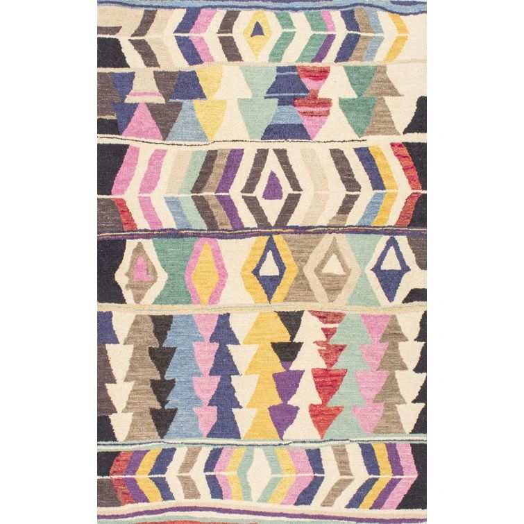 Kylan Multicolor Geometric Hand-Tufted Wool Runner Rug